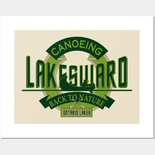 Canoeing Lake Sward Posters and Art